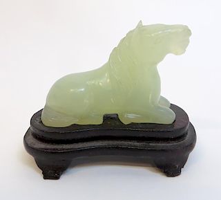 White Jade Horse With Stand