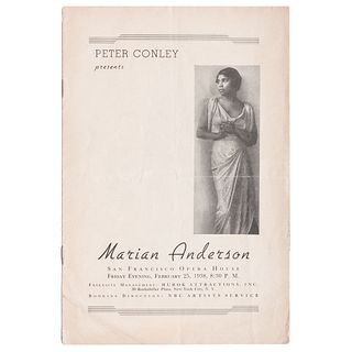 Marian Anderson, San Francisco Opera House Program, 1938