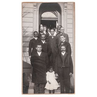 Booker T. Washington with Captain William T. Shorey and Distinguished Bay Area African American Citizens, Oversize Photograph, Jan. 14, 1903