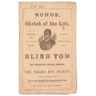 Blind Tom Brochure, New York, circa 1867, Plus