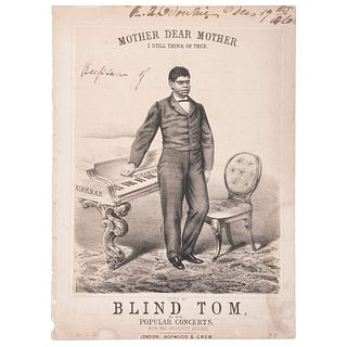Blind Tom Mother Dear Mother I Still Think of Thee Sheet Music, circa 1870s