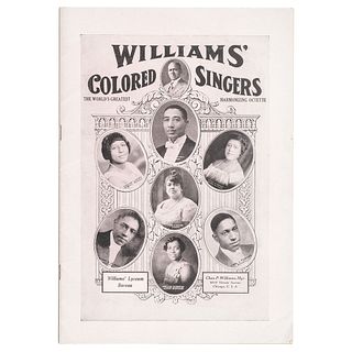 American Folk Songs as Sung by the Williams' Jubilee Singers Music Booklet, circa 1920s