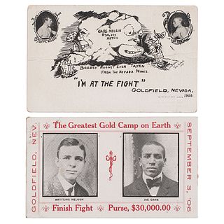 Joe Gans vs. Battling Nelson, Goldfield, Nevada, 1906 Fight Postcards
