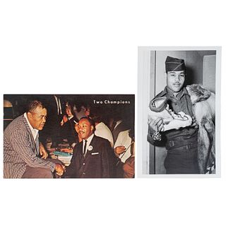 Joe Louis Real Photo Postcards, Incl. Image with Martin Luther King Jr.