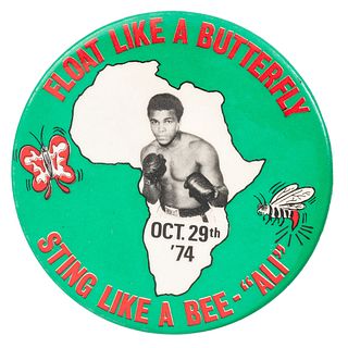 Float Like a Butterfly, Sting Like a Bee, Muhammad Ali Rumble in the Jungle Pinback, 1974
