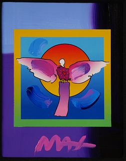 PETER MAX—Angel Embellished Serigraph—Signed
