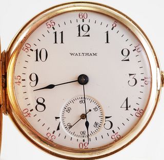 WALTHAM 14K Hunter Case Pocket Watch