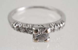 PALLADIUM Diamond Ring, Size 5