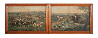 Pair of 19th Century Hunt Lithographs, Colored
