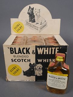12 Vintage BLACK & WHITE Scotch Mini Bottles