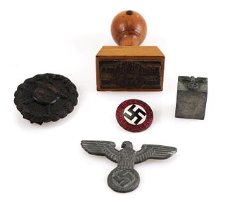 WWII Nazi Party Stamps, Badges, Pins