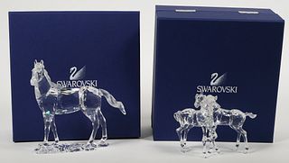 (2) Swarovski Crystal Horse Figurine