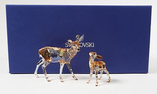 Swarovski Crystal Figurines Doe and Fawn