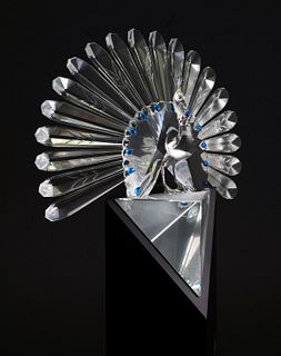 Swarovski Crystal PEACOCK Figurine