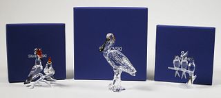 (3) Swarovski Crystal Bird Figurines
