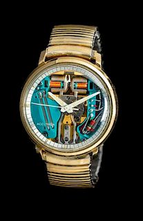 A Gold Filled and Stainless Steel Spaceview Wristwatch, Accutron Bulova, Circa 1962,
