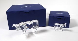 (2) Swarovski COWS, Mother and Child