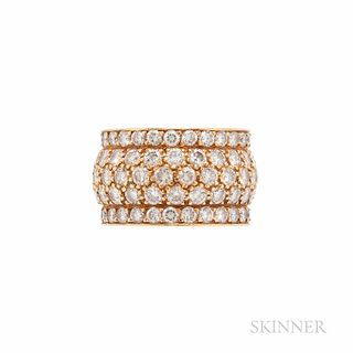 Cartier 18kt Gold and Diamond Ring, set with full-cut diamonds, approx. total wt. 4.50 cts., wd. 12.30 mm, size 3 1/2, no. 648788, make