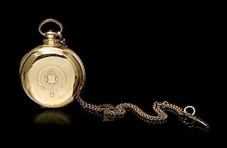 * A 16 Karat Yellow Gold Hunter Case Key Wound Verge Movement Pocket Watch, Joseph Johnson, Liverpool, Circa 1855,