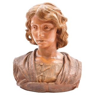 CONSTANTINO BARBELLA (ITALY, 1852-1925), BUSTO DE DAMA, Made in terracotta, Signed and dated Roma 1°- 6 - 1901