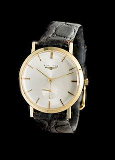 A Yellow Gold Watch, Longines,