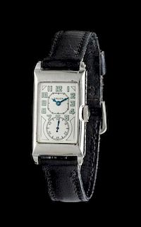 A 14 Karat White Gold Filled Duo Dial Doctor's Wristwatch, Gruen,