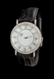 * An 18 Karat White Gold and Diamond Ref. 167B Mystery Wristwatch, Longines,