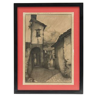 ARMANDO GARCÍA NÚÑEZ (MÉXICO, 1883-1965), TAXCO, Charcoal on paper, Signed, Slight conservation details, (27.5 x 18.5 cm)