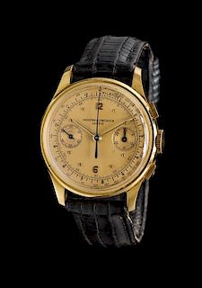 An 18 Karat Yellow Gold Chronograph Wristwatch, Vacheron Constantin,