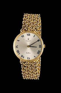 An 18 Karat Yellow Gold Cellini Wristwatch, Rolex,
