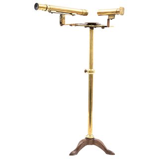 GRAPHOMETER, FRANCE, 19th century, Made of brass, iron tripod stand, branded "J. Duboscq a Paris", 20.8" (53 cm)