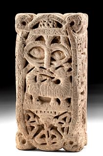 Seljuk Terracotta Architectural Element with Mouflon