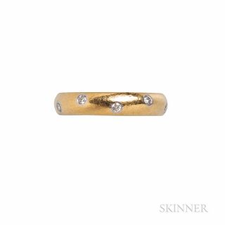 Tiffany & Co. 18kt Gold, Platinum, and Diamond "Etoile" Ring, size 5 3/4, signed, boxed.