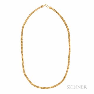 Gold Rope Chain, the terminals with applied bead accents, 4.70 mm, 22.0 dwt, lg. 20 1/4 in.