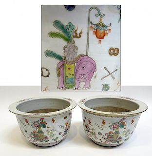 Pair Chinese Porcelain  Jardinieres