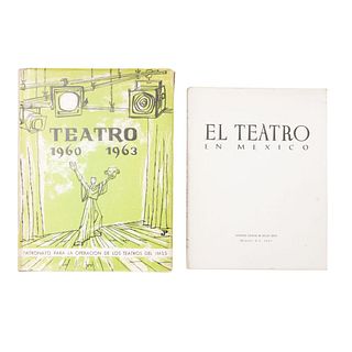 LIBROS SOBRE EL TEATRO EN MÉXICO. a) Martínez Tamayo, Elena (Edición). El Teatro en México. México: INBA, 1958. Piezas: 2.