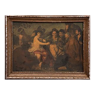 ANÓNIMO Reproducción de "El Triunfo de Baco" de Diego Velázquez Impresión sobre rígido Enmarcado 39 x 55 cm