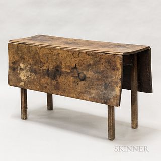 Country Maple Drop-leaf Table, New England, late 18th century, (imperfections), ht. 28, wd. 48, dp. 17 in.
