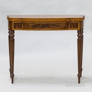Federal-style Inlaid Mahogany Veneer Card Table, ht. 29 1/2, wd. 36, dp. 17 in.