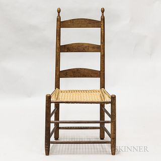 Shaker Turned Maple Woven Splint-seat Side Chair, ht. 38 1/4 in.