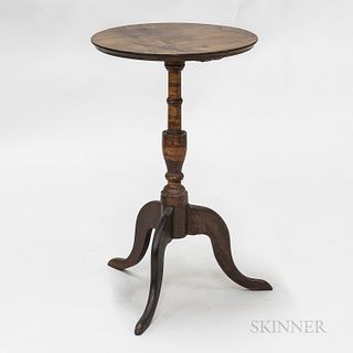 Federal Maple Candlestand, (imperfections), ht. 27 1/4, dia. 17 1/4 in.