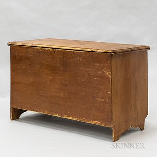 Large Country Red-stained Pine Blanket Chest, 19th century, ht. 31, wd. 50 1/2, dp. 25 in.