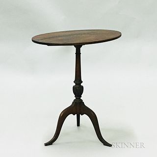 Chippendale-style Carved Mahogany Tilt-top Candlestand, ht. 28 3/4, wd. 17, dp. 24 1/2 in.