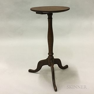 Country Cherry Round-top Candlestand, 19th century, ht. 29 1/2, dia. 15 1/2 in.