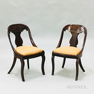 Pair of Classical Mahogany Grecian Chairs, ht. 32 3/4 in.