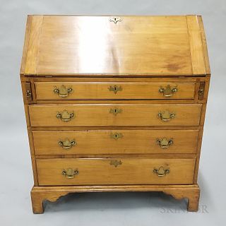 Chippendale Maple Slant-lid Desk, 18th century, (imperfections), ht. 42, wd. 36, dp. 19 in.
