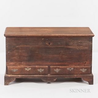 Pennsylvania Walnut Two-drawer Dower Chest, ht. 28, wd. 48 1/2, dp. 23 in.