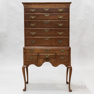 Queen Anne Cherry High Chest, (imperfections), ht. 72 1/2, wd. 38 1/2, dp. 18 1/2 in.