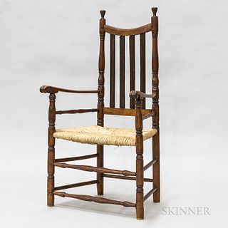 Early Maple Bannister-back Armchair, 18th century, (imperfections), ht. 45 1/2 in.