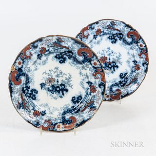 Pair of Imperial Ironstone Plates, England, 19th century, (imperfections), dia. 10 1/2 in.